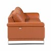 Homeroots 73 x 39 x 32 in. Modern Camel Leather Sofa & Loveseat 343882